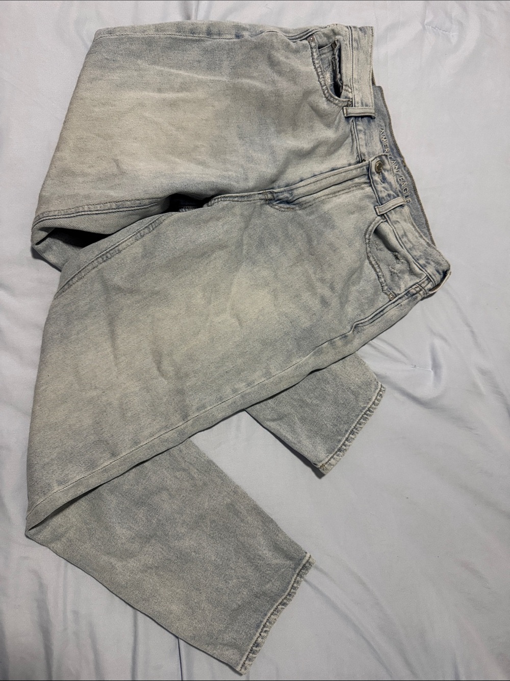 American Eagle Outfitters Light Gray Straight Leg Jeans